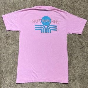 South Moon Under Graphic T-Shirt Women XL Single Stitch USA Made Anvil Pink 90s